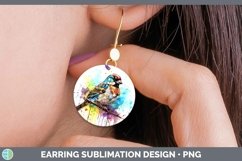 Splat Rainbow Sparrow Round Earrings Sublimation Earrings De Product Image 1