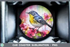Splat Rainbow Warbler Car Coaster Sublimation Coaster Design Product Image 1