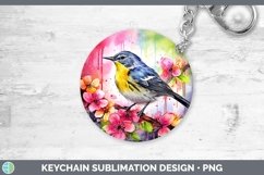 Splat Rainbow Warbler Keychain Sublimation Keyring Designs Product Image 1