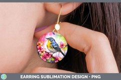 Splat Rainbow Warbler Round Earrings Sublimation Earrings De Product Image 1