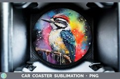 GorgeousSplat Rainbow Car Coaster design.