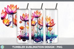 Rainbow Lotus Flowers Tumbler | Sublimation 20 oz Skinny Tum Product Image 6