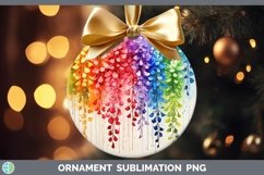 Watercolor Flowers Acacia Ornament Sublimation Bauble Design Product Image 1