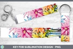 GorgeousWatercolor Flowers Key Fob design.