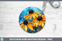 GorgeousWatercolor Flowers Keychain design.