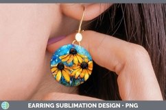 GorgeousWatercolor Flowers Round Earrings design.