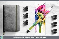 Watercolor Flowers Calla Lily Pen Wrap Sublimation Epoxy Pen Product Image 1