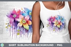 Watercolor Flowers Clematis Shirt Sublimation Sublimation Ba Product Image 1