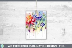 Watercolor Flowers Columbine Air Freshener Sublimation Car F Product Image 1