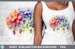 Watercolor Flowers Columbine Shirt Sublimation Sublimation B Product Image 1