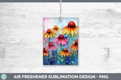 Watercolor Flowers Coneflower Air Freshener Sublimation Car Product Image 1
