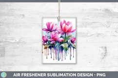 Watercolor Flowers Cyclamen Air Freshener Sublimation Car Fr Product Image 1
