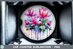GorgeousWatercolor Flowers Car Coaster design.