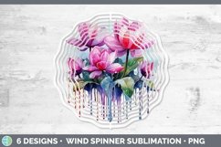 GorgeousWatercolor Flowers Wind Spinner design.