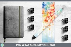 Watercolor Flowers Jasmine Pen Wrap Sublimation Epoxy Pen De Product Image 1