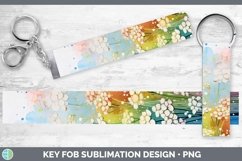 GorgeousWatercolor Flowers Key Fob design.