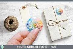 Watercolor Flowers Babys Breath Gypsophila Stickers | Round Product Image 1