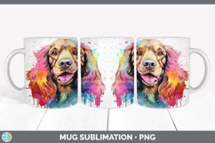 Splat Rainbow Spaniel Dog Mug Wrap | Sublimation Coffee Cup Product Image 2