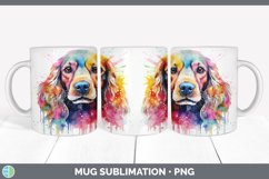 Splat Rainbow Spaniel Dog Mug Wrap | Sublimation Coffee Cup Product Image 3