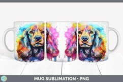 Splat Rainbow Spaniel Dog Mug Wrap | Sublimation Coffee Cup Product Image 5