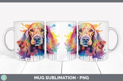 Splat Rainbow Spaniel Dog Mug Wrap | Sublimation Coffee Cup Product Image 7