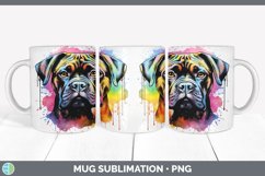 Splat Rainbow Boxer Dog Mug Wrap | Sublimation Coffee Cup De Product Image 2