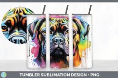 Splat Rainbow Boxer Dog Tumbler | Sublimation 20 oz Skinny T Product Image 2