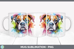 Splat Rainbow Boxer Dog Mug Wrap | Sublimation Coffee Cup De Product Image 3