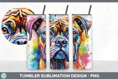 Splat Rainbow Boxer Dog Tumbler | Sublimation 20 oz Skinny T Product Image 5