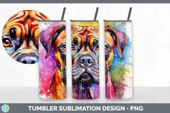 Splat Rainbow Boxer Dog Tumbler | Sublimation 20 oz Skinny T Product Image 7