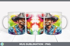 Rainbow Black Cowboy Mug Wrap | Sublimation Coffee Cup Desig Product Image 2