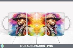 Rainbow Black Cowboy Mug Wrap | Sublimation Coffee Cup Desig Product Image 3