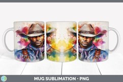 Rainbow Black Cowboy Mug Wrap | Sublimation Coffee Cup Desig Product Image 4
