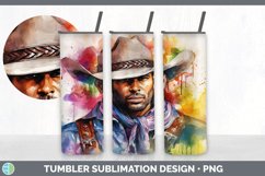 Rainbow Black Cowboy Tumbler | Sublimation 20 oz Skinny Tumb Product Image 4