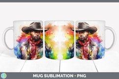 Rainbow Black Cowboy Mug Wrap | Sublimation Coffee Cup Desig Product Image 5