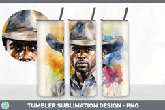 Rainbow Black Cowboy Tumbler | Sublimation 20 oz Skinny Tumb Product Image 6