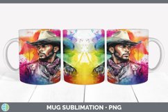 Rainbow Black Cowboy Mug Wrap | Sublimation Coffee Cup Desig Product Image 7