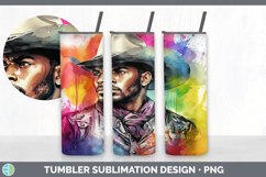 Rainbow Black Cowboy Tumbler | Sublimation 20 oz Skinny Tumb Product Image 7