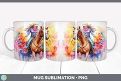 Rainbow Latina Cowgirl Mug Wrap | Sublimation Coffee Cup Des Product Image 5