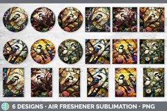 Stained Glass Chickadee Bird Air Freshener | Sublimation PNG Product Image 2
