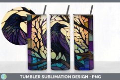 Stained Glass Crow Bird Tumbler | Sublimation 20 oz Tumbler Product Image 2