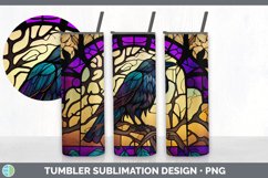 Stained Glass Crow Bird Tumbler | Sublimation 20 oz Tumbler Product Image 3