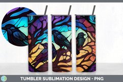 Stained Glass Crow Bird Tumbler | Sublimation 20 oz Tumbler Product Image 6