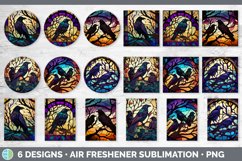 Stained Glass Crow Bird Air Freshener | Sublimation Car Fres Product Image 2