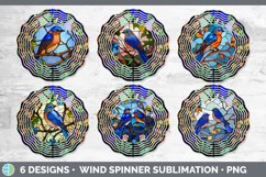 Stained Glass Eastern Bluebird Bird Wind Spinner | Sublimati Product Image 2
