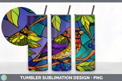 Stained Glass Finch Bird Tumbler | Sublimation 20 oz Skinny Product Image 2