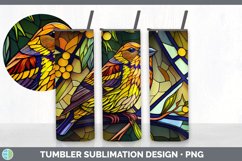 Stained Glass Finch Bird Tumbler | Sublimation 20 oz Skinny Product Image 4