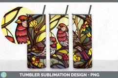 Stained Glass Finch Bird Tumbler | Sublimation 20 oz Skinny Product Image 7