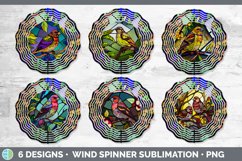 Stained Glass Finch Bird Wind Spinner | Sublimation Spinner Product Image 2