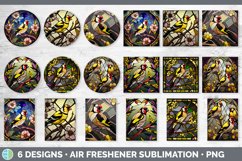 Stained Glass Goldfinch Bird Air Freshener | Sublimation Car Product Image 2